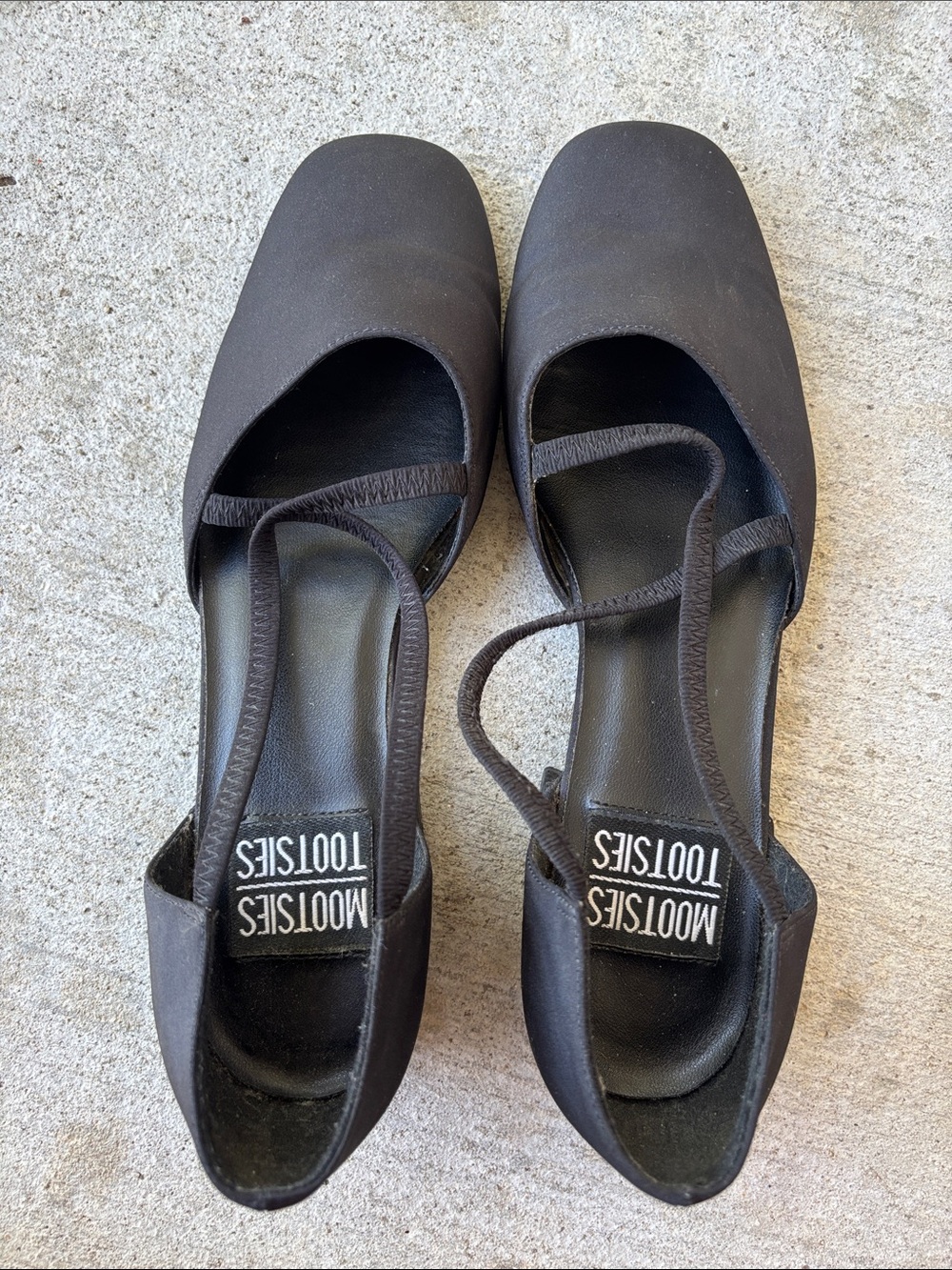 Mootsies Tootsies Vintage Black Slingback Low Block Heel Pumps - Picture 5 of 11